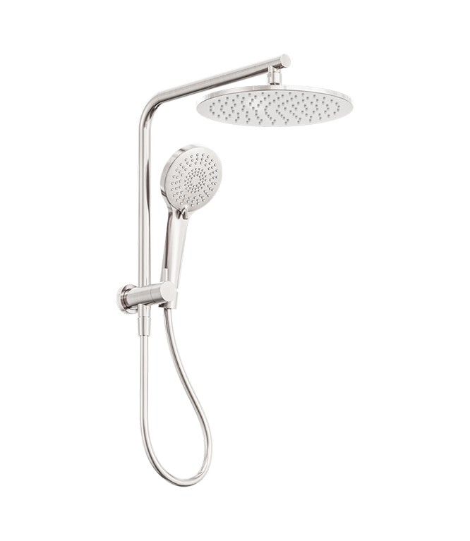 MECCA 2 IN 1 TWIN SHOWER BRUSHED NICKEL (NR250805EBN)