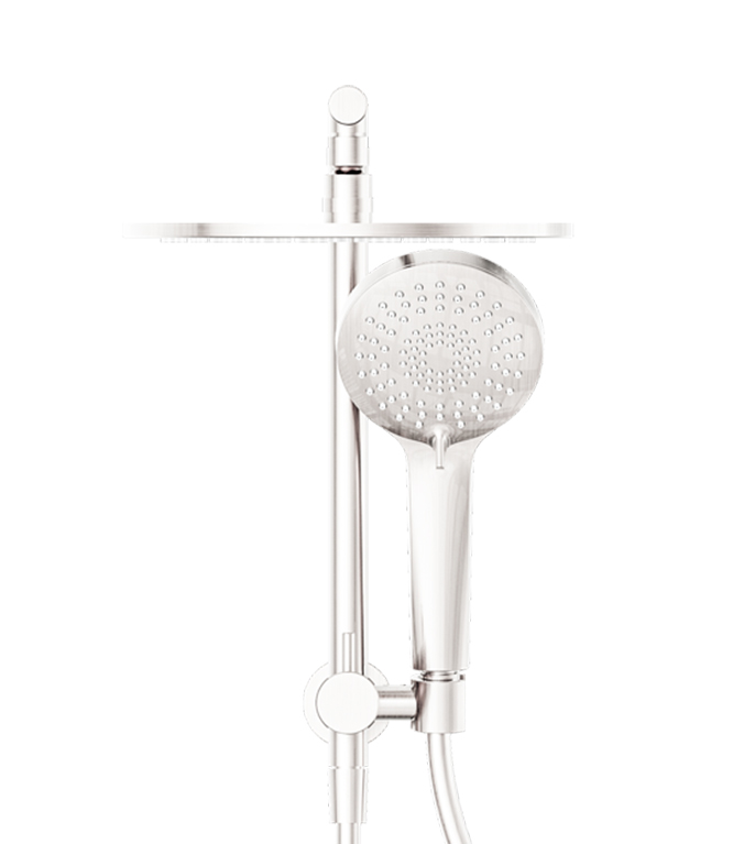 MECCA 2 IN 1 TWIN SHOWER BRUSHED NICKEL (NR250805EBN)